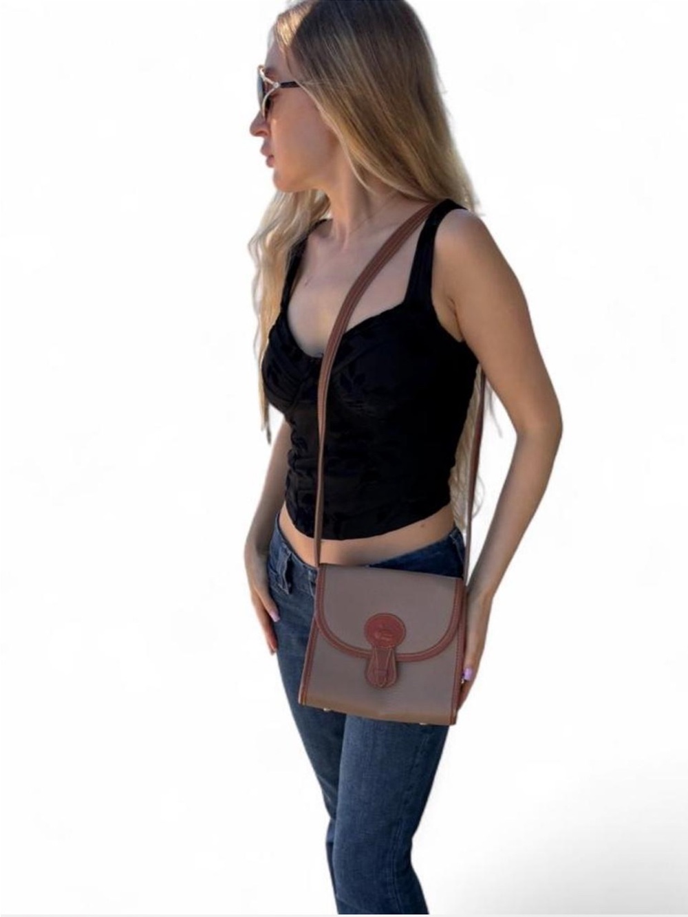 VINTAGE GOLD DUCK Leather collection crossbody travel leather handbag vintage